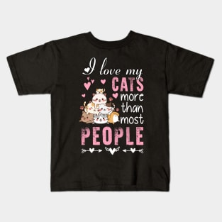 Just A Girl Who Loves Breed Overview Cat And Heart Kids T-Shirt